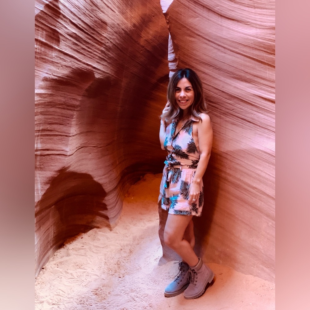 Akaiv pink and green leaf tank top and shorts set size S